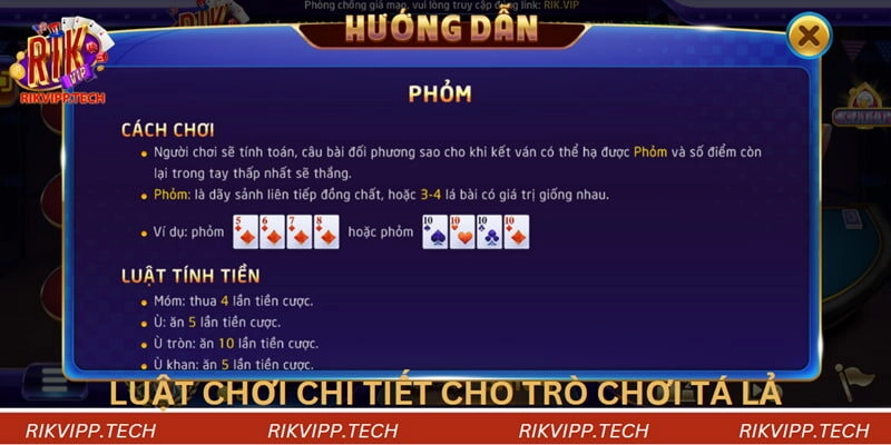 Luật chơi chi tiết cho trò chơi tá lả Luật chơi chi tiết cho trò chơi tá lả